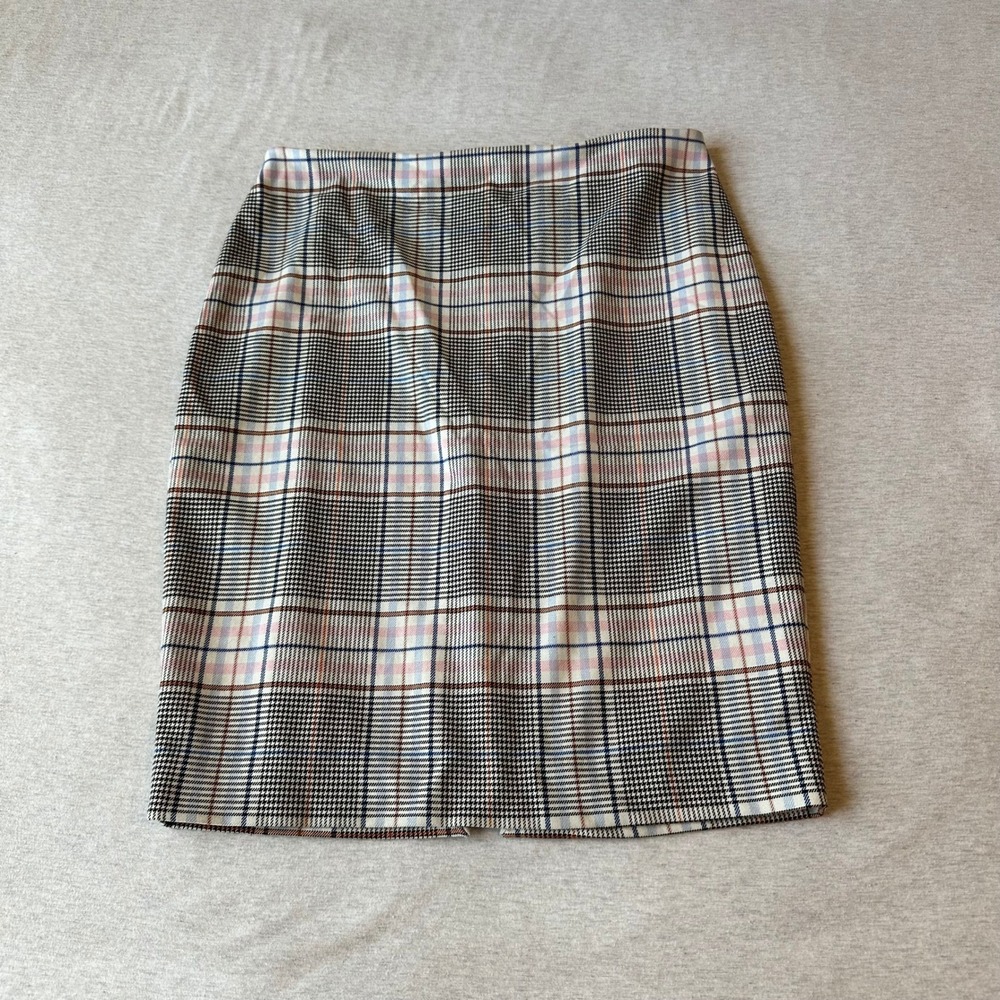 Express Glen‎ Plaid Pencil Skirt Grey Blue Pink Professional Workwear Size 4